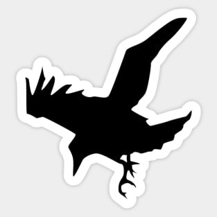 Minimalist Raven or Crow In Flight Silhouette Sticker